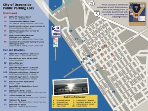 Click on the image to view/download the Oceanside Parking Map. Many lots are available near the Pier. Prices (Free, $2, $5, $8)
